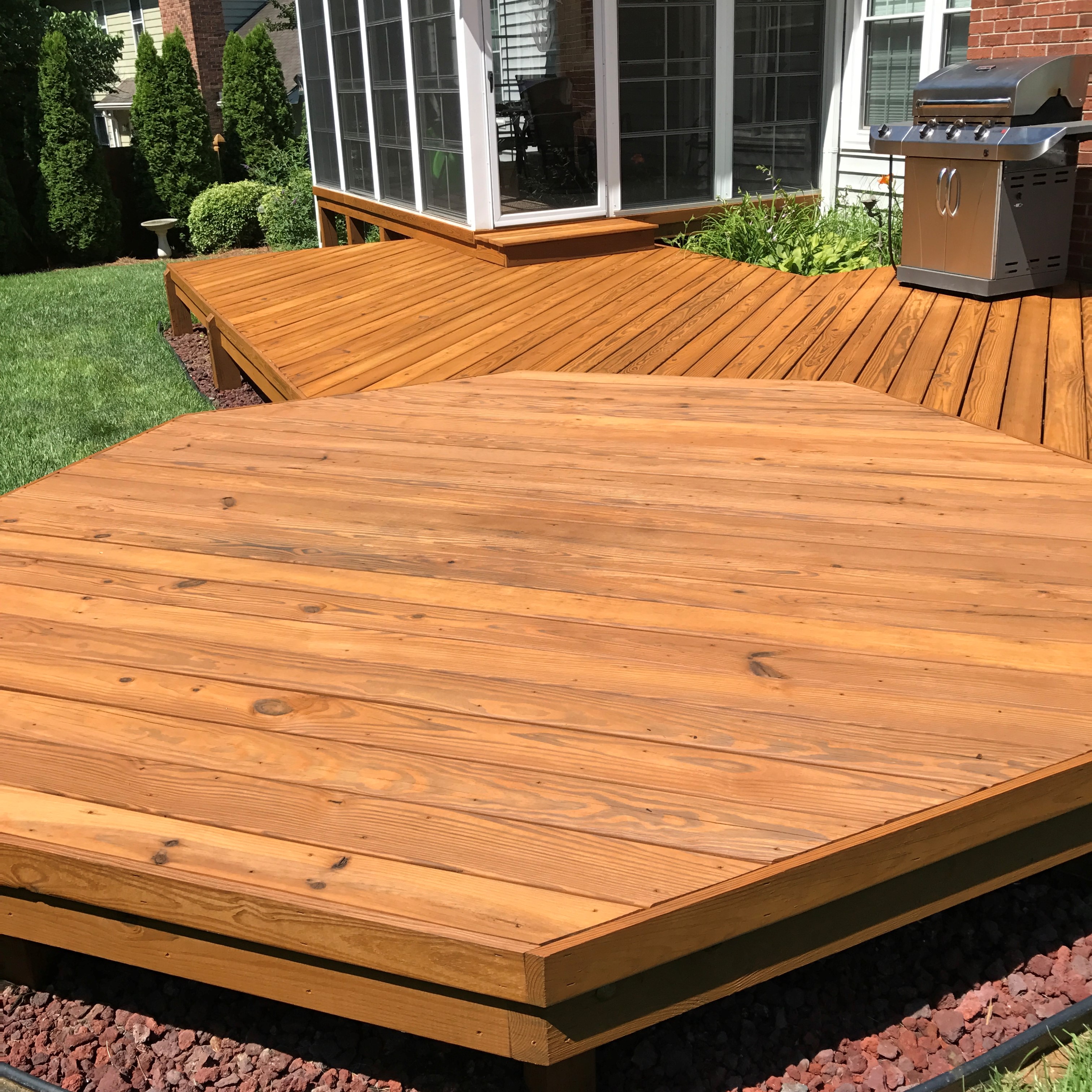 Deck with california cedar stain